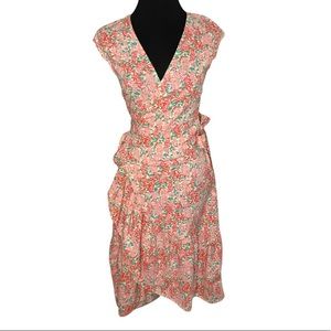 Mango Floral Wrap Dress Size 4